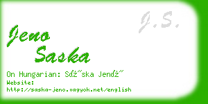 jeno saska business card